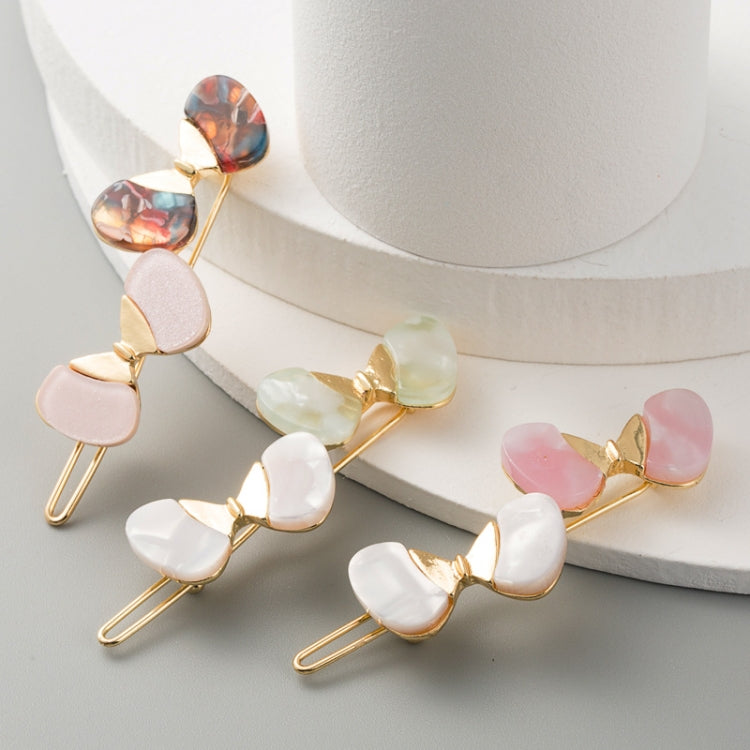4 PCS Acetate Butterfly Hair Clip Metal Geometric Fringe Clip(White)