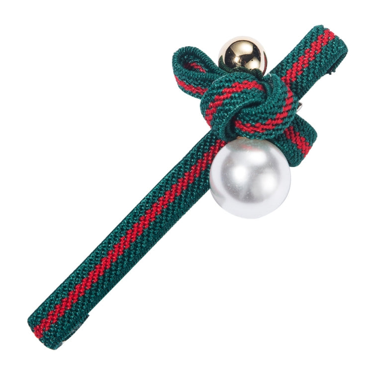 5 PCS Pearl Hairpin Striped Fabric Pearl Duckbill Clip Bow Side Clip