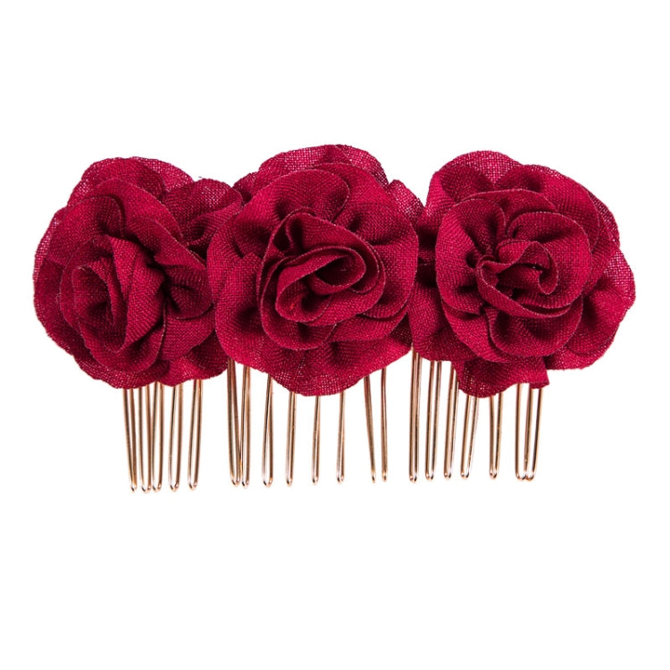 2 PCS Rose Comb Bridal Hair Accessories Solid Color Plate Hair Insert