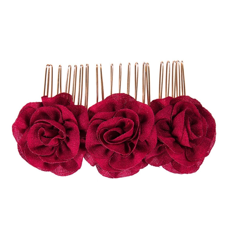 2 PCS Rose Comb Bridal Hair Accessories Solid Color Plate Hair Insert