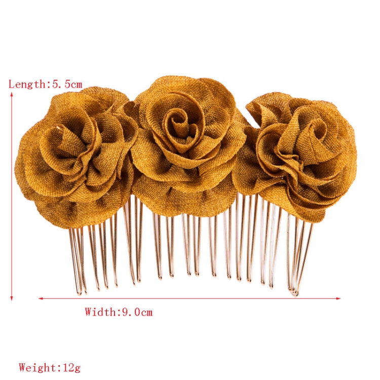 2 PCS Rose Comb Bridal Hair Accessories Solid Color Plate Hair Insert