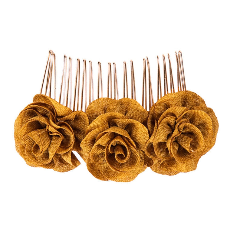 2 PCS Rose Comb Bridal Hair Accessories Solid Color Plate Hair Insert