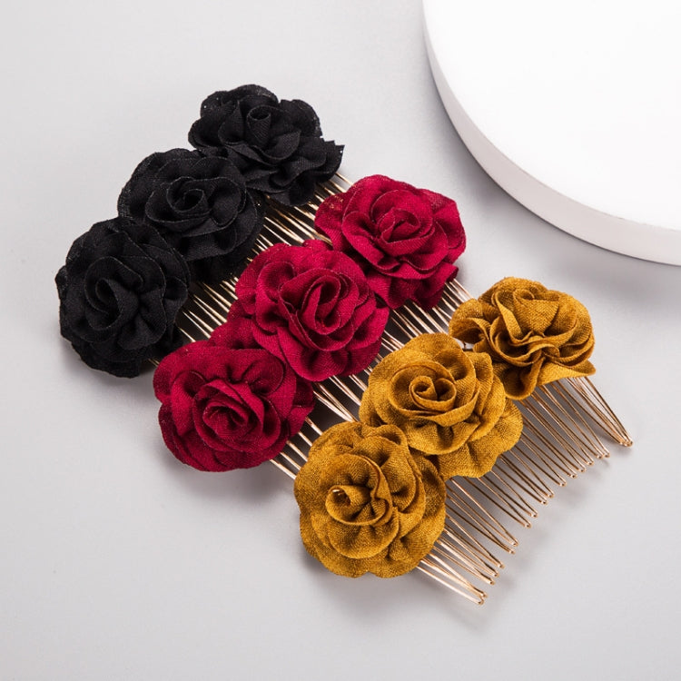 2 PCS Rose Comb Bridal Hair Accessories Solid Color Plate Hair Insert