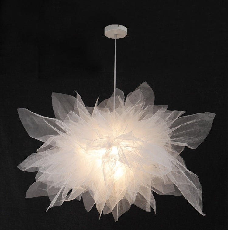 Creative Net Yarn Flower-shaped Chandelier Children Room Lamp Personalized Study Room Lamp, Size:45cm Diameter(Tri-color Light)