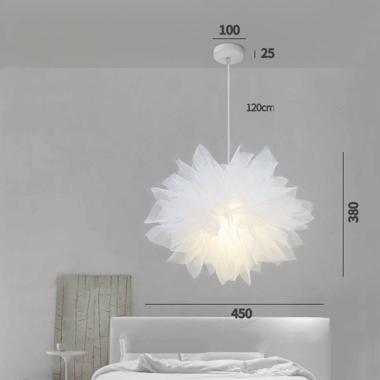 Creative Net Yarn Flower-shaped Chandelier Children Room Lamp Personalized Study Room Lamp, Size:45cm Diameter(Tri-color Light)