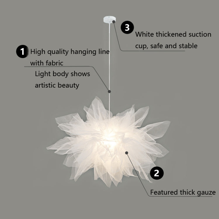 Creative Net Yarn Flower-shaped Chandelier Children Room Lamp Personalized Study Room Lamp, Size:45cm Diameter(Tri-color Light)