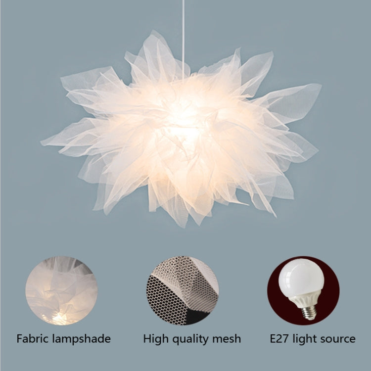 Creative Net Yarn Flower-shaped Chandelier Children Room Lamp Personalized Study Room Lamp, Size:45cm Diameter(Tri-color Light)
