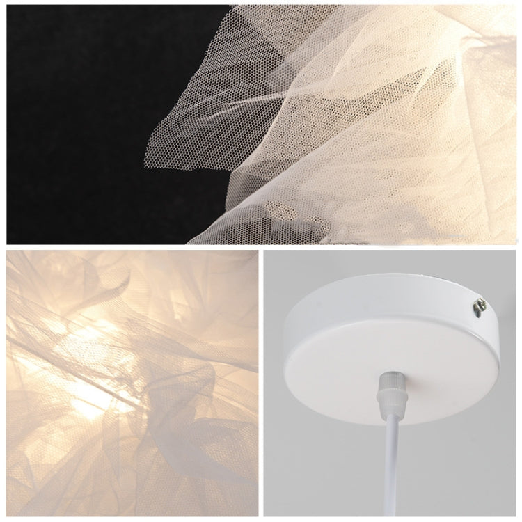 Creative Net Yarn Flower-shaped Chandelier Children Room Lamp Personalized Study Room Lamp, Size:45cm Diameter(Tri-color Light)
