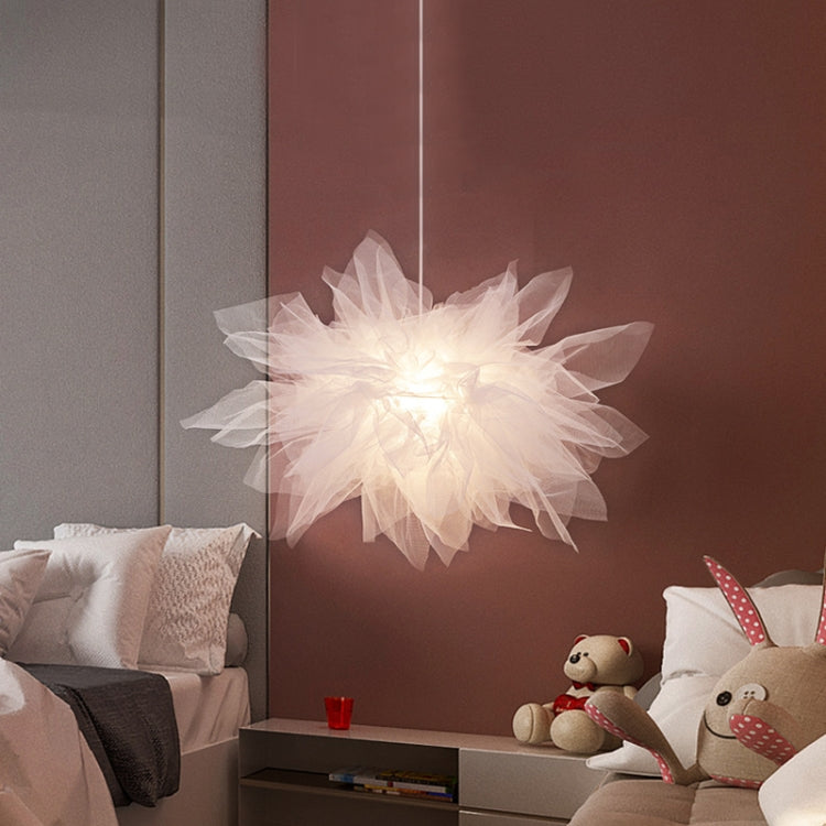 Creative Net Yarn Flower-shaped Chandelier Children Room Lamp Personalized Study Room Lamp, Size:45cm Diameter(Tri-color Light)
