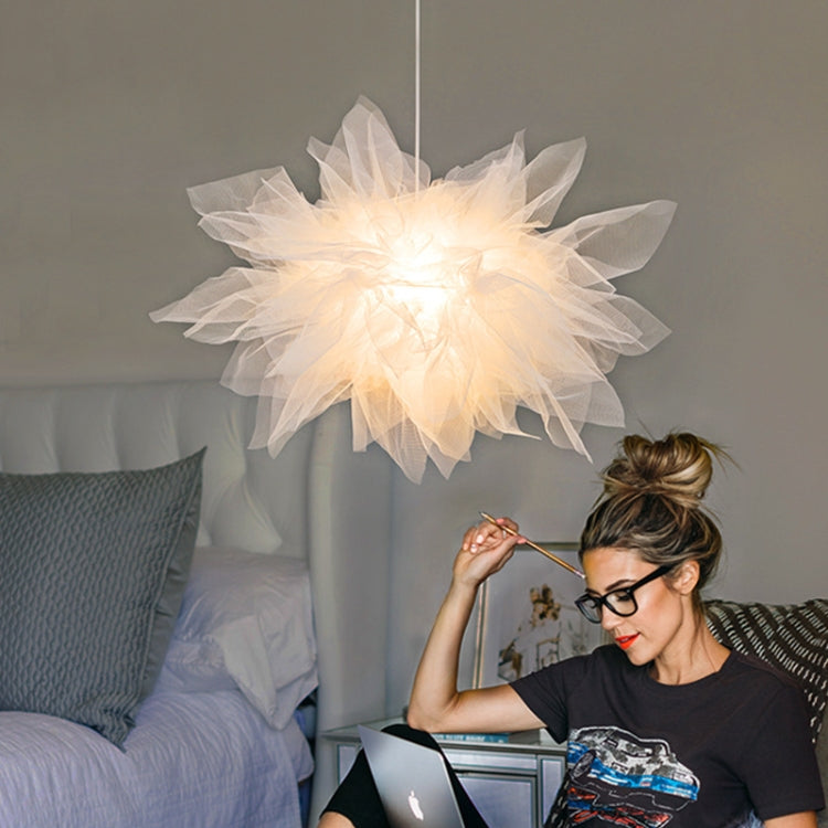 Creative Net Yarn Flower-shaped Chandelier Children Room Lamp Personalized Study Room Lamp, Size:45cm Diameter(Tri-color Light)