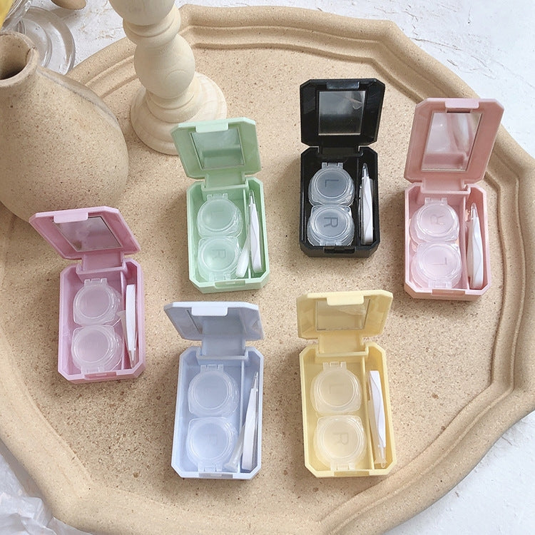 15 PCS Contact Lens Case Simple Mini Push-type Double Box Contact Lens Case Random Colour