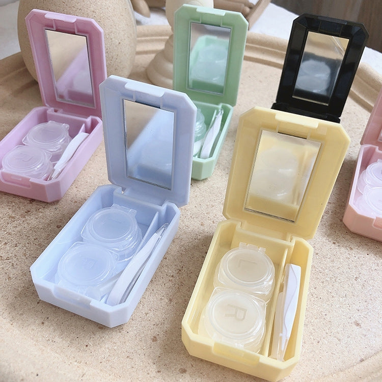 15 PCS Contact Lens Case Simple Mini Push-type Double Box Contact Lens Case Random Colour