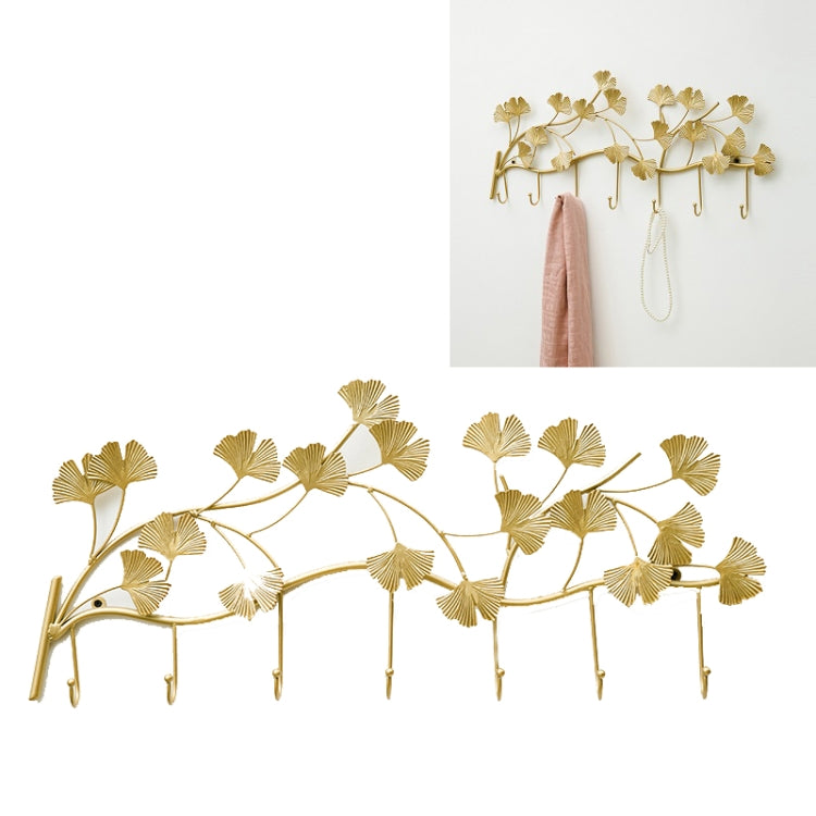 Home Ginkgo Leaf Hooks Creative Wall Hooks Living Room Bedroom Porch Decoration Hooks, Size:Ginkgo Leaf Branch Hook-Large