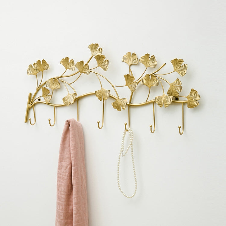Home Ginkgo Leaf Hooks Creative Wall Hooks Living Room Bedroom Porch Decoration Hooks, Size:Ginkgo Leaf Branch Hook-Large