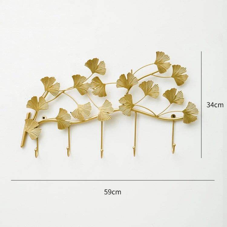 Home Ginkgo Leaf Hooks Creative Wall Hooks Living Room Bedroom Porch Decoration Hooks, Size:inkgo Leaf Branch Hook-Small