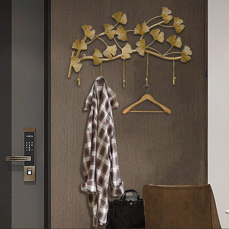 Home Ginkgo Leaf Hooks Creative Wall Hooks Living Room Bedroom Porch Decoration Hooks, Size:inkgo Leaf Branch Hook-Small