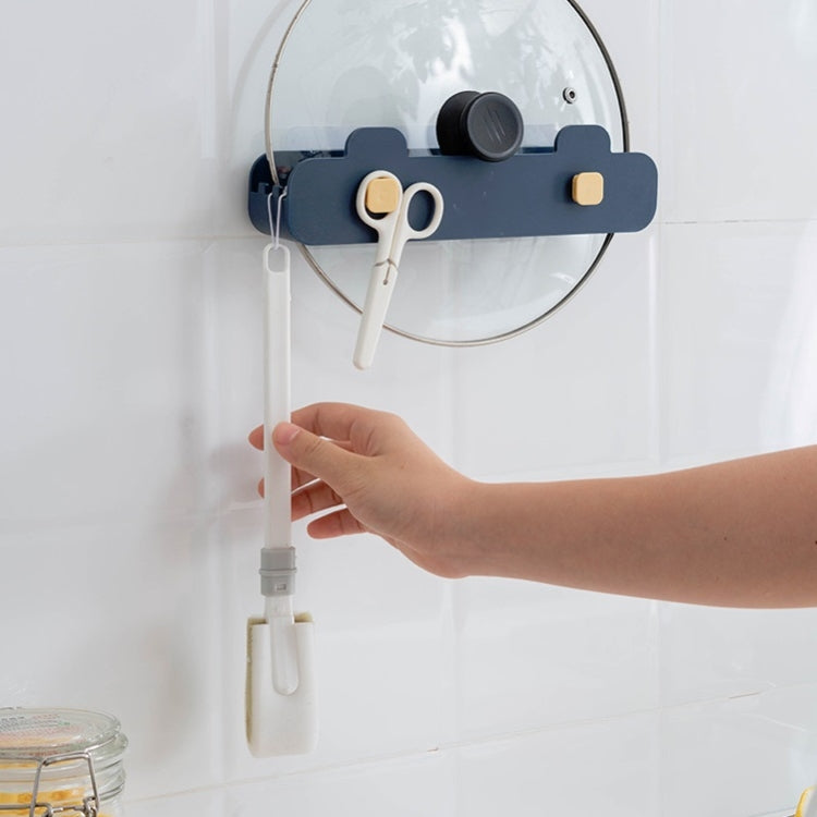 3 PCS Wall-mounted Pot Cover Rack Punch-free Household Cutting Board Rack Multifunctional Rack(Gray)
