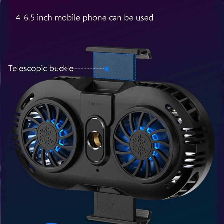 AH-102 Type-C / USB-C + USB Interface Dual Cooling And Fast Cooling Mobile Phone Radiator for 4-6.5 inch Mobile Phones, Power Cable Length: 1.5m