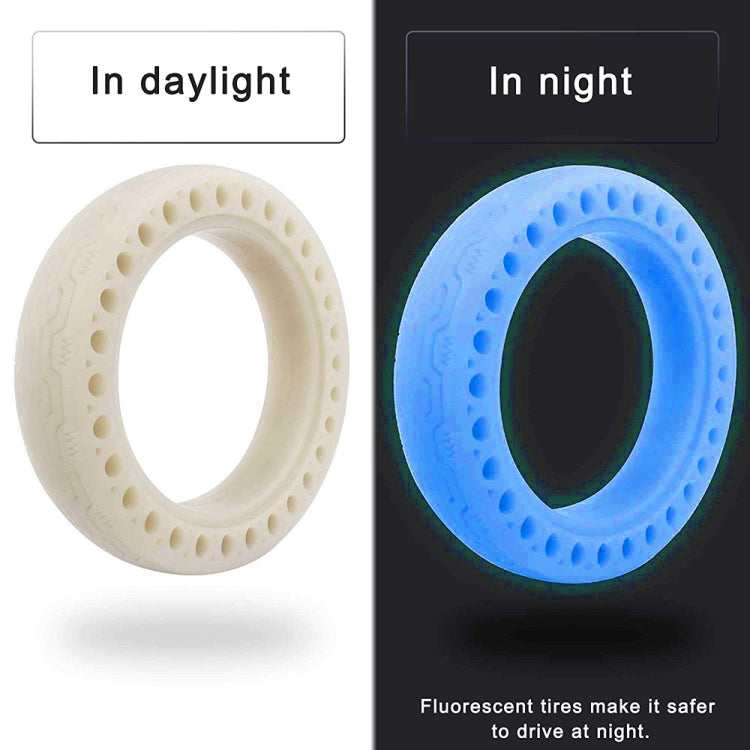M0137 For Xiaomi Mijia M365 Electric Scooter Accessories 8.5 inch Shock-absorbing Pattern Honeycomb Solid Tire Fluorescent Tire