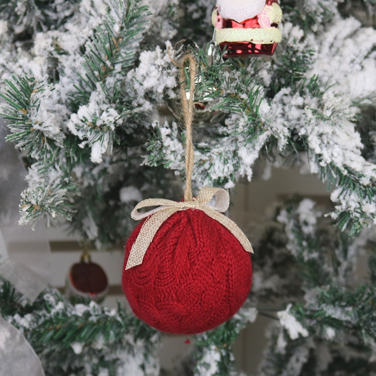 6 PCS Christmas Knitted Ball Ornaments Gift Accessories Christmas Decorations