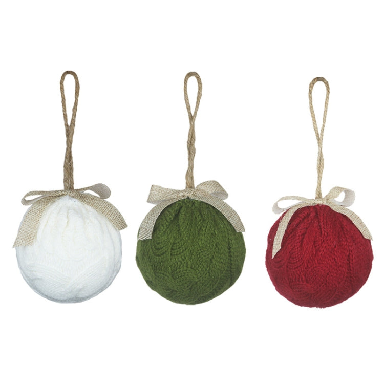 6 PCS Christmas Knitted Ball Ornaments Gift Accessories Christmas Decorations