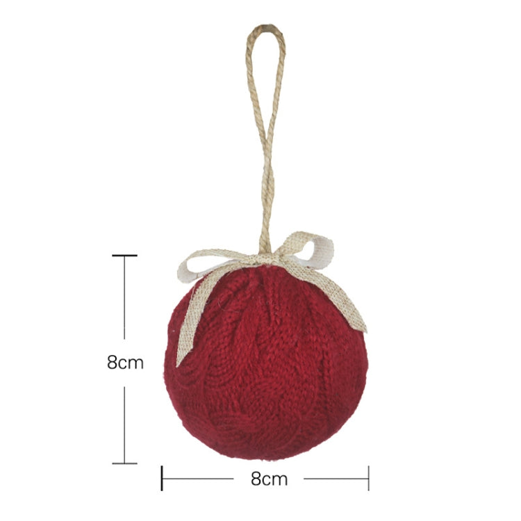 6 PCS Christmas Knitted Ball Ornaments Gift Accessories Christmas Decorations