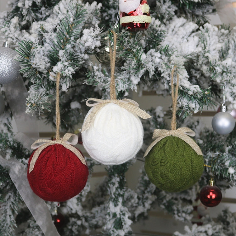 6 PCS Christmas Knitted Ball Ornaments Gift Accessories Christmas Decorations