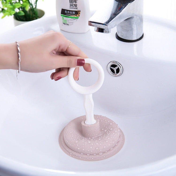 5 PCS Kitchen Portable Leather Suction Sink Pipe Dredger Sewer Clogged Hair Cleaning Tool(Pink)