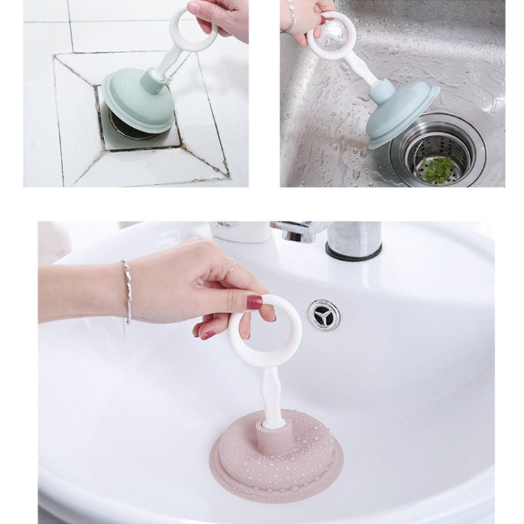5 PCS Kitchen Portable Leather Suction Sink Pipe Dredger Sewer Clogged Hair Cleaning Tool(Pink)