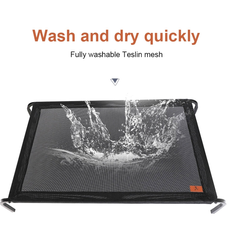 Pet Bed Dog Steel Frame Bed Summer Pet Mat, Specification:Steel Frame+Mesh, Mesh Size:L  90x69x21cm
