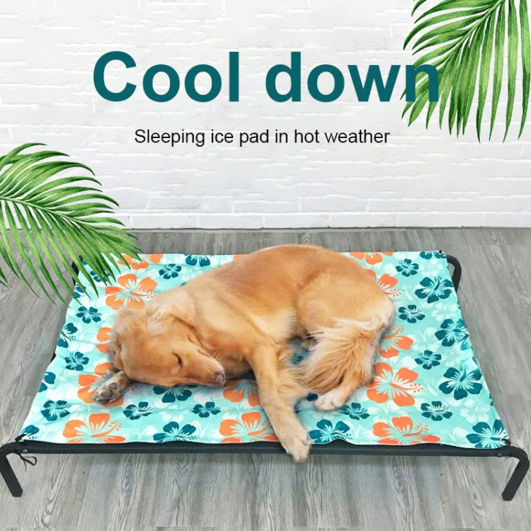 Pet Bed Dog Steel Frame Bed Summer Pet Mat, Specification:Steel Frame+Mesh, Mesh Size:L  90x69x21cm