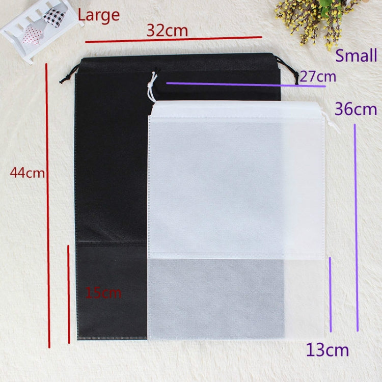 30 PCS Non-woven Slippers Drawstring Pocket Shoes Transparent Dustproof Packaging Bag Random Colour, Size:320x440MM