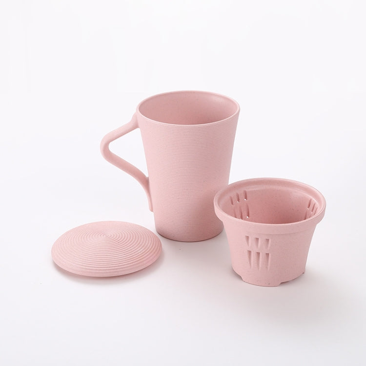4 Sets Lovers Bamboo Fiber Cup Tea Filter Mug Set with Lid & Handle