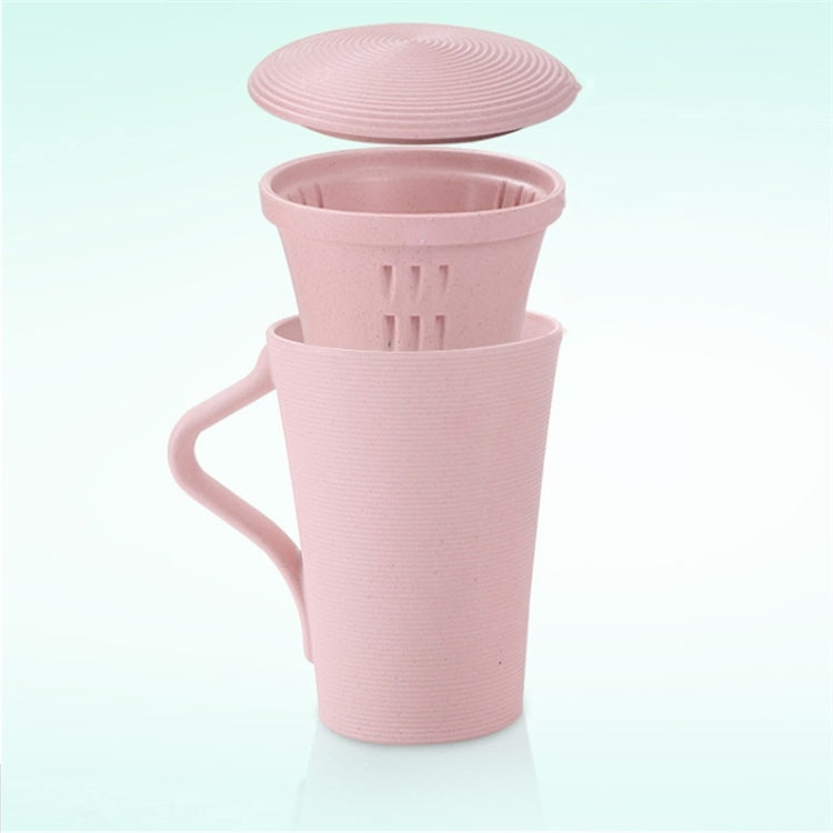 4 Sets Lovers Bamboo Fiber Cup Tea Filter Mug Set with Lid & Handle