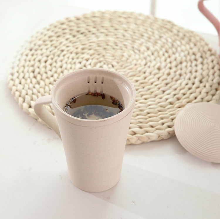 4 Sets Lovers Bamboo Fiber Cup Tea Filter Mug Set with Lid & Handle