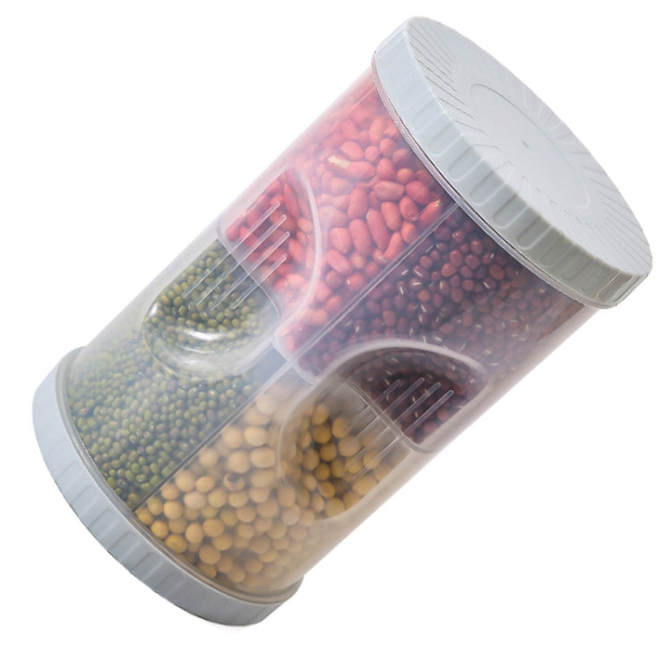 2 PCS 4 in 1 Kitchen Cylindrical Sealed Plastic Food Storage Box Multigrain and Dried Fruit Storage Tank