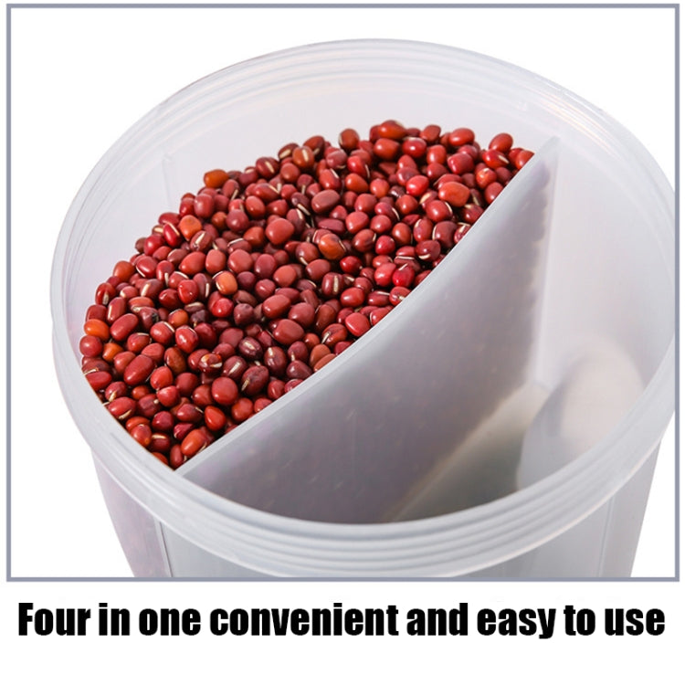 2 PCS 4 in 1 Kitchen Cylindrical Sealed Plastic Food Storage Box Multigrain and Dried Fruit Storage Tank