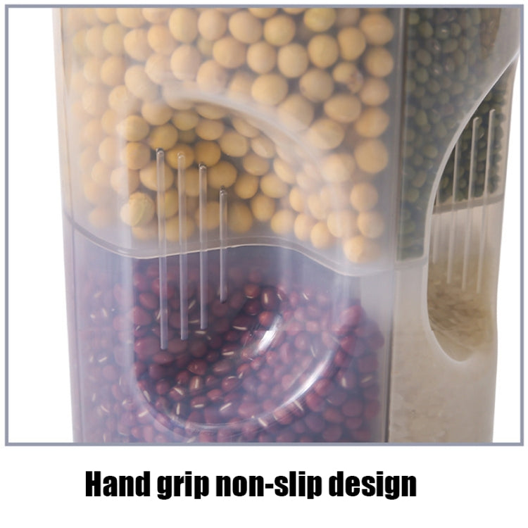2 PCS 4 in 1 Kitchen Cylindrical Sealed Plastic Food Storage Box Multigrain and Dried Fruit Storage Tank
