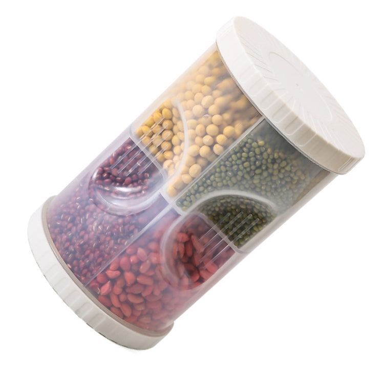 2 PCS 4 in 1 Kitchen Cylindrical Sealed Plastic Food Storage Box Multigrain and Dried Fruit Storage Tank