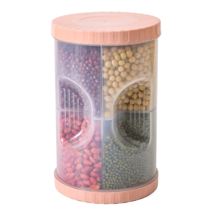 2 PCS 4 in 1 Kitchen Cylindrical Sealed Plastic Food Storage Box Multigrain and Dried Fruit Storage Tank