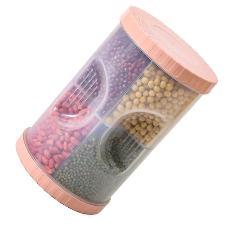 2 PCS 4 in 1 Kitchen Cylindrical Sealed Plastic Food Storage Box Multigrain and Dried Fruit Storage Tank