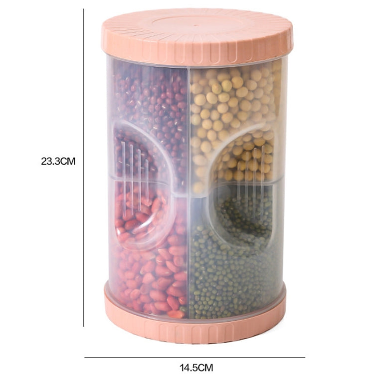 2 PCS 4 in 1 Kitchen Cylindrical Sealed Plastic Food Storage Box Multigrain and Dried Fruit Storage Tank