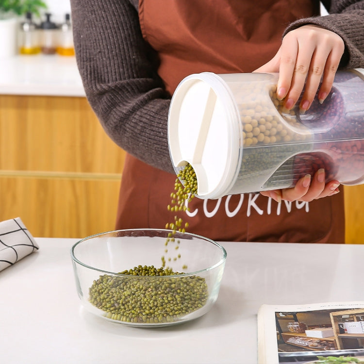 2 PCS 4 in 1 Kitchen Cylindrical Sealed Plastic Food Storage Box Multigrain and Dried Fruit Storage Tank
