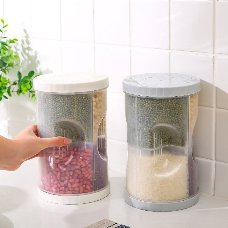 2 PCS 4 in 1 Kitchen Cylindrical Sealed Plastic Food Storage Box Multigrain and Dried Fruit Storage Tank