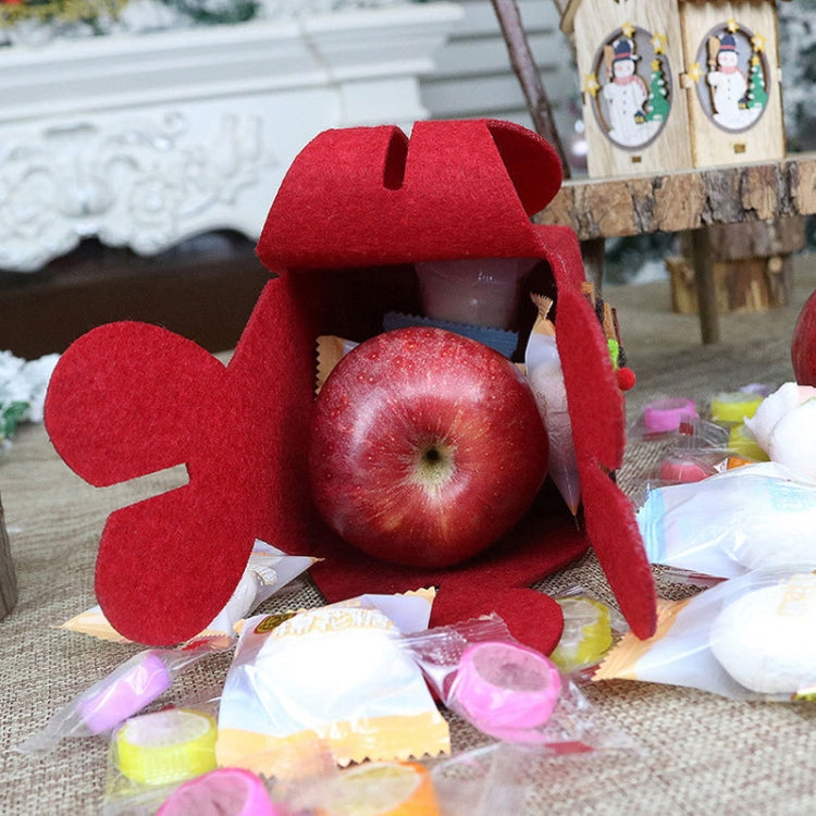 Foldable Apple Gift Packaging Bag Creative Non-Woven Bag Christmas Decoration(Elk)
