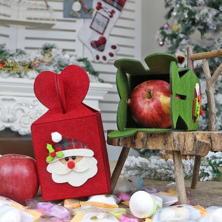 Foldable Apple Gift Packaging Bag Creative Non-Woven Bag Christmas Decoration(Elk)