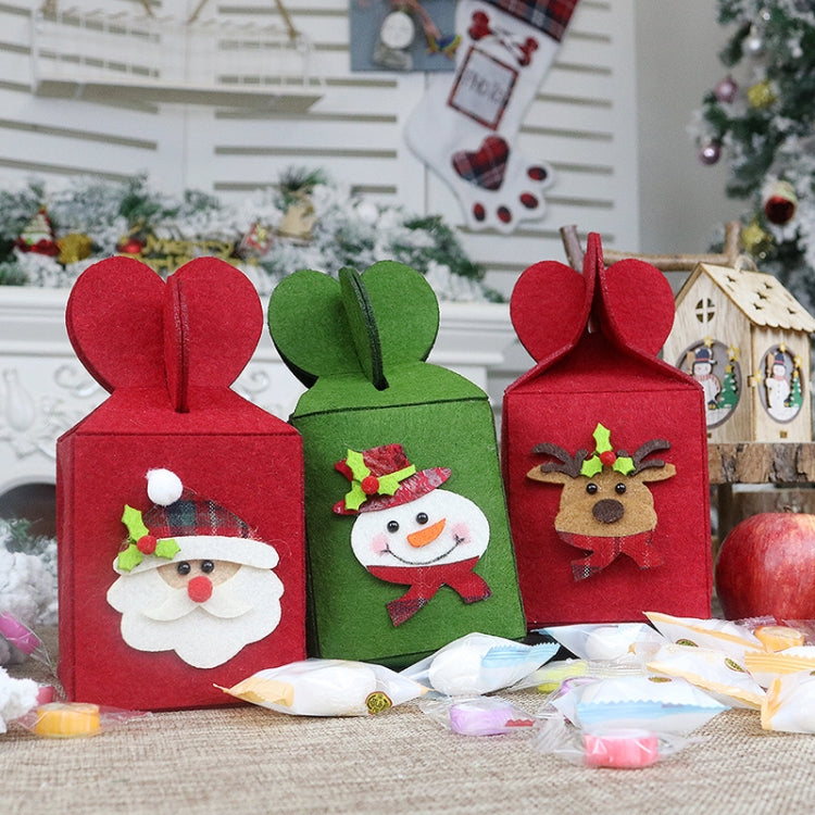 Foldable Apple Gift Packaging Bag Creative Non-Woven Bag Christmas Decoration(Elk)
