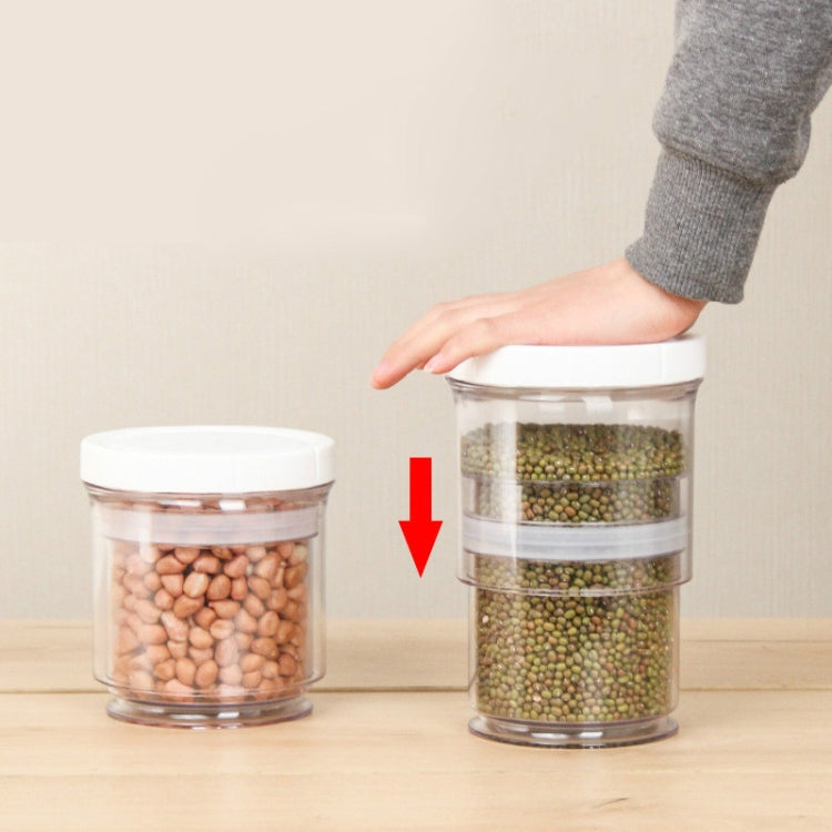 2 PCS Push-type Vacuum Airtight Tank For Kitchen Miscellaneous Grains & Dry Goods Storage Fresh-keeping Tank With Lid, SIze:20.8x10.5cm