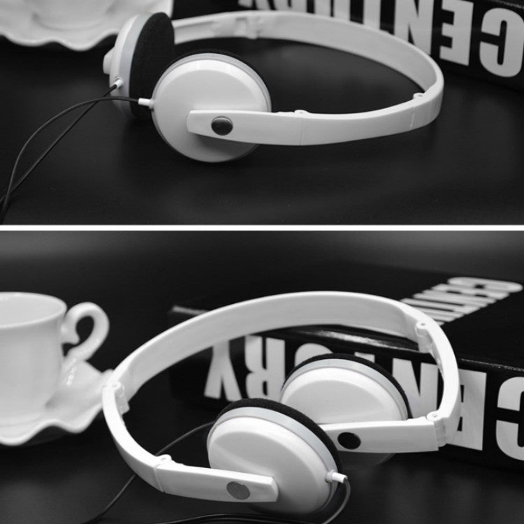 3.5mm Plug Head-mounted Heavy Bass Mobile Computer Universal Gaming Headset(White)