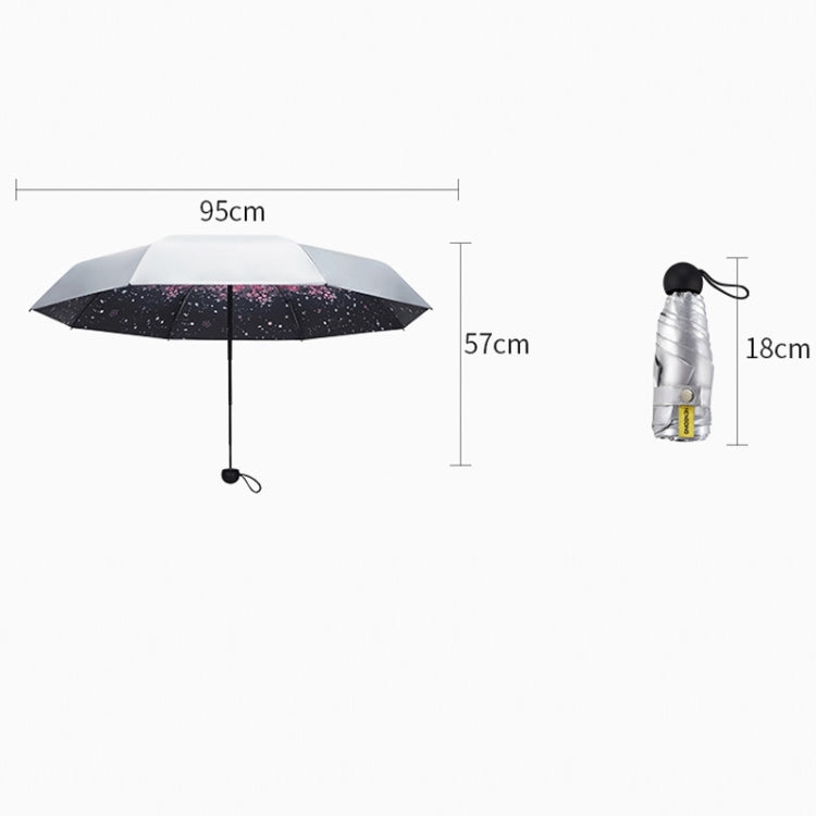 Anti-ultraviolet Sunshade Sun Umbrella Compact and Portable Titanium Silver Plastic Sun Umbrella